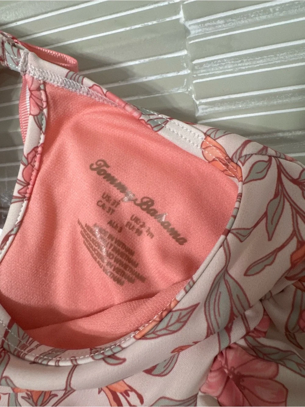 Tommy Bahama Pink & Coral Floral Kids One-Piece Swimsuit